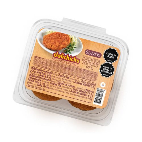 Milanesa de Pollo Apanada 600g x 6 unds.