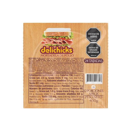 Mortadela de Pollo 450g x 24 unds.