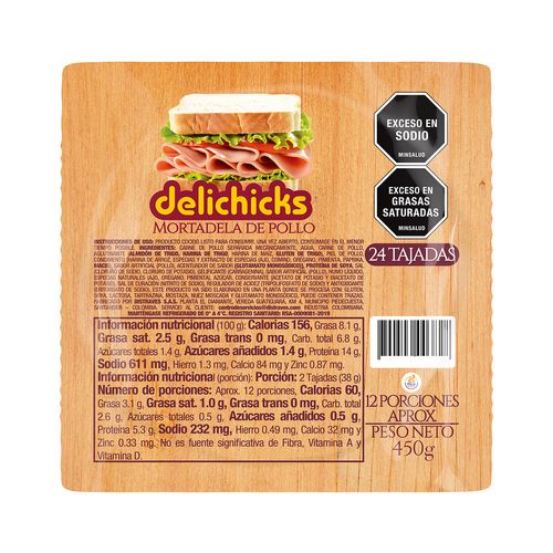 Mortadela de Pollo 450g x 24 unds.