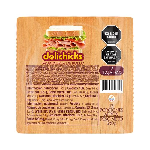 Mortadela de Pollo 250g x 12 unds.
