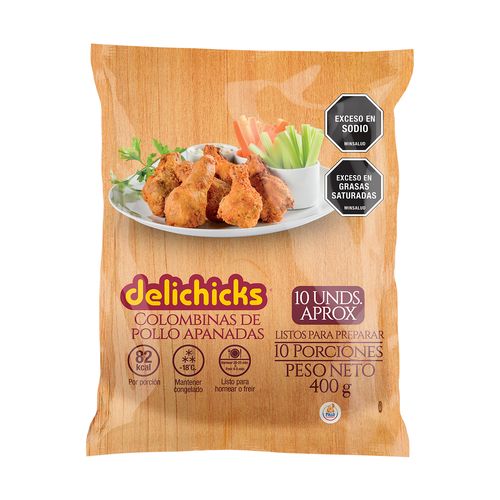 Colombinas de Pollo Apanadas 400g x 10 unds.