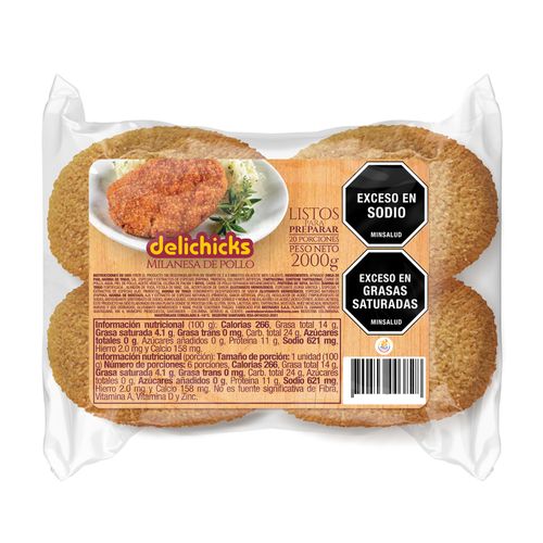 Milanesa de Pollo Apanada 1800gr x 20 unds
