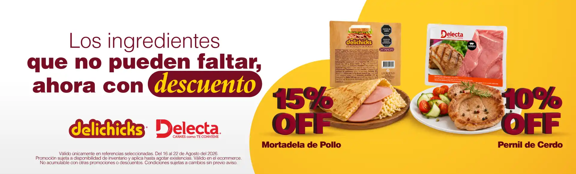 15% y 10% de descuento en productos Delecta y Delichicks