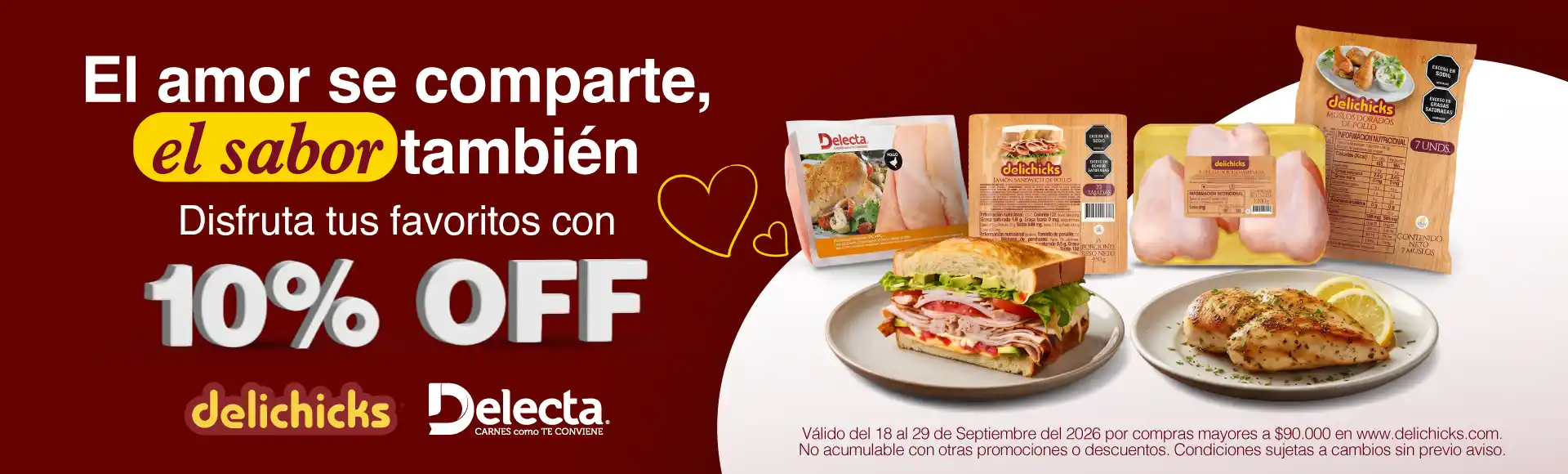Descuentos de amor y amistad hasta el 29 de septiembre.